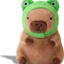 Cute Capybara Plush Soft Capybara Stuffed Animal with Frog Hat Kawaii Capybara Plush Toys Stuffed Capybara Doll Pillow Birthday Gifts Kids Girls Boys 12 inch