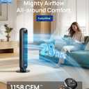 DREO Tower Fan for Bedroom, 2026 Upgraded DC Motor, 28ft/s High Velocity, 20dB Ultra Quiet Standing Fan, 8 Speeds 4 Modes, 90° Oscillating Bladeless Fan for Indoors, Floor Fans with Remote, Black, 36 Inch