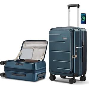 cllson Carry on Luggage Expandable Travel Luggage Top Opening Suitcase with TSA Lock and Usb Built in,Lightweight Rolling Suitcases with Spinner Wheels,PC Hard Shell Suitcases