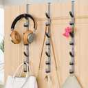 Over The Door Hooks, Metal Door Hooks for Hanging,Door Purse Organizer for Door Coat Hanger, Back of Shower for Hanging Towel Rack Clothes, Hat, Bathroom Bathroom Dorm Bedroom Closet (Black-3Packs)