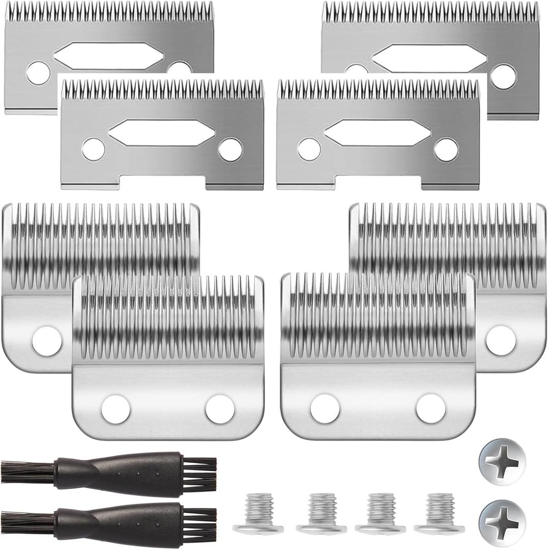4 Pack Professional Replacement Clipper Blades,Precision 2 Holes Adjustable Hair Clipper Parts Blade for 5-Star Senior, Magic Clip, Reflections Senior