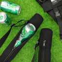 2 Pieces 6-can Insulated Cooler Sleeve Beer Cooler Tube Black Hold Golf Bag Insulated Beer for Golfing, Beach Days, Picnic, Traveling and More(Straps Style)
