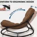 Garvee Papasan Rocking Chair, Thick Cushion, 450 lb Frame, Dark Walnut Brown, 61.02"D × 29.92"W × 32.28"H