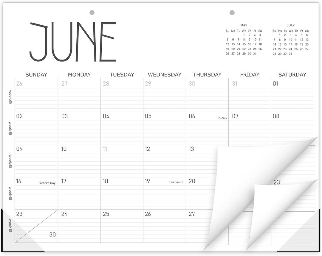 2 x GuassLee Horizontal Desk Calendar -Months Planner from Jun to Dec Simple Glue Desk Calendar with To-Do List Premium Paper Binding for Family Business Appointment Planning 2024-2025