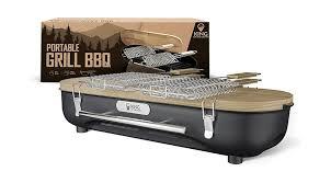 King of the Camps Portable Charcoal Grill - Tabletop Barbecue For Outdoor Cooking - Outdoor Travel Portable BBQ Grill For Camping - Mini Charcoal Grill For Camping Cooking