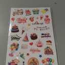 Sheets Happy Birthday Stickers, Variety of Styles Adhesive Cute Stickers Happy Birthday Party Supplies Decorations Decals for Kids