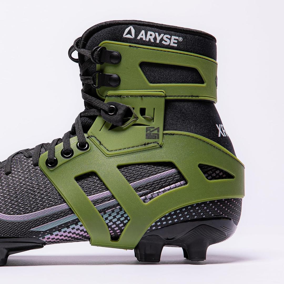 XFAST - Cleat Ankle Brace & Stabilizer - Superior Ankle Support for Men and Women. Football, Soccer, Lacrosse, Rugby & More - (X-Small, Green, Single)