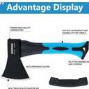 10 Outdoor Hatchet Forged Carbon Steel Heat Treated Hand Tool, Fiberglass Shock Reduction Handle with Anti-Slip Grip, Blue