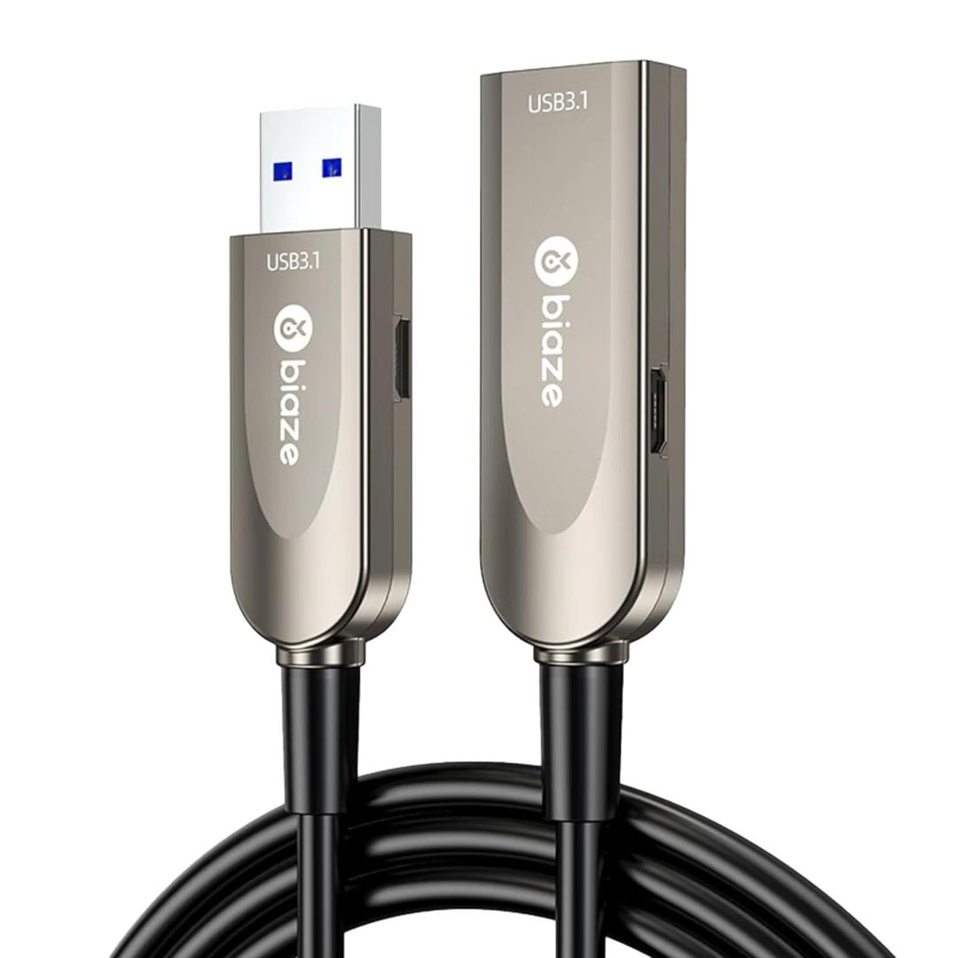 Active Optical USB 3.0 Extension Cable Fiber Optic Type A Male to Female USB Extension Cord USB Extender 5Gbps Data Transfer for Webcam,Gamera, USB Hub, Keyboard, Hard Drive, Printer(82ft)