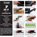 3 x Caulking Silicone Smother Remover Tool, 7-in-1 kit Scraper, Silicone Smoother, Rubber Shovel, 5 Pads, Sickle, 4 Blades. Stainless Steel Nozzle applicator, Tile Grout Removal Set I Green