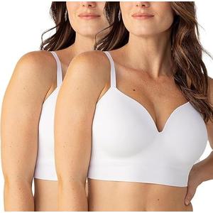 SHAPERMINT Bra - Wireless Bras for Women No Underwire - Wirefree Bralettes for Women with Support - Wireless Bra Bralette 2XL, White, 2 Pack
