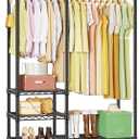 Ulif F4R Heavy Duty Clothes RackWith Lockable Wheels  Rolling Clothing Racks for Hanging ClothesAdjustable Closet Organizer SystemPortable Garment Rack 45"W x 15.8"D x 73.5"HMax Load 650LBSBlack