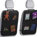 lebogner Back Seat Cover for Kids + 6 Pocket Storage Organizer, 2 Pack X-Large Kick Mats Backseat Protector with iPad Tablet Holder, Car Seat Back Protectors for Vehicles to Protect from Dirt & Mud