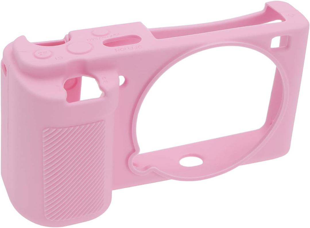 eMagTech ZVE10 Camera Silicone Case Digital Camera Silicone Protective Cover Camera Protective Case Compatible with Sony ZVE10 ZV-E10 Camera, Pink
