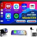 2+64G Car Stereo Radio for Mazda CX9 2007-2015 Android 15 CarPlay 10.1'' HD Touch Screen Compatible with Android Auto, AHD Backup Camera, Mirror Link, GPS, WiFi, FM RDS