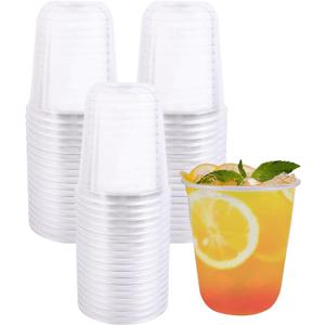BUWUSMU 150Pcs 16 oz Disposable Stemless Glasses, Plastic Cups, Cold Party Drinking Cups Wine Glasses for Meeting Weddings Birthdays Cocktail Christmas Party Supplies (Clear)