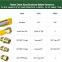 48" Flex Gas Line, Gas Dryer Connector Kit, Stove/Water Heater/Dryer Gas Line with Connectors 1/2" MIP 1/2"FIP 3/4"MIP, 5/8 in.OD(1/2 in. IDCoated Corrugated Stainless Steel Tubing 15/16-16"UN Nut