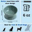Ceramic Raised Cat Bowl, Elevated Pet Food Bowl for Small Dog, Cute Cat Dish Tilted, Whisker Fatigue, Wrinkle Texture,Teal, Blue (Tilted) (EXP 08/20/26)