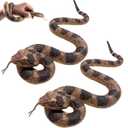 LRCXL Realistic Fake Snakes Toy Soft Rubber Snakes to Keep Birds Away - Rattlesnake Toys for Garden Props to Keep Birds Away, Scare Squirrels, Mice, Pranks Halloween Decoration Props (2 Pack)