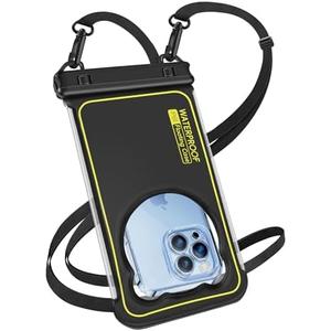 5 x MR.LUYU Waterproof Phone Pouch Floating, IP68 Waterproof Phone Case Dry Bag for iPhone 16 Pro Max 15 14 13 S25 - Beach Cruise Ship Travel Essentials - Underwater Screen Touchable, Up to 6.8'' Black