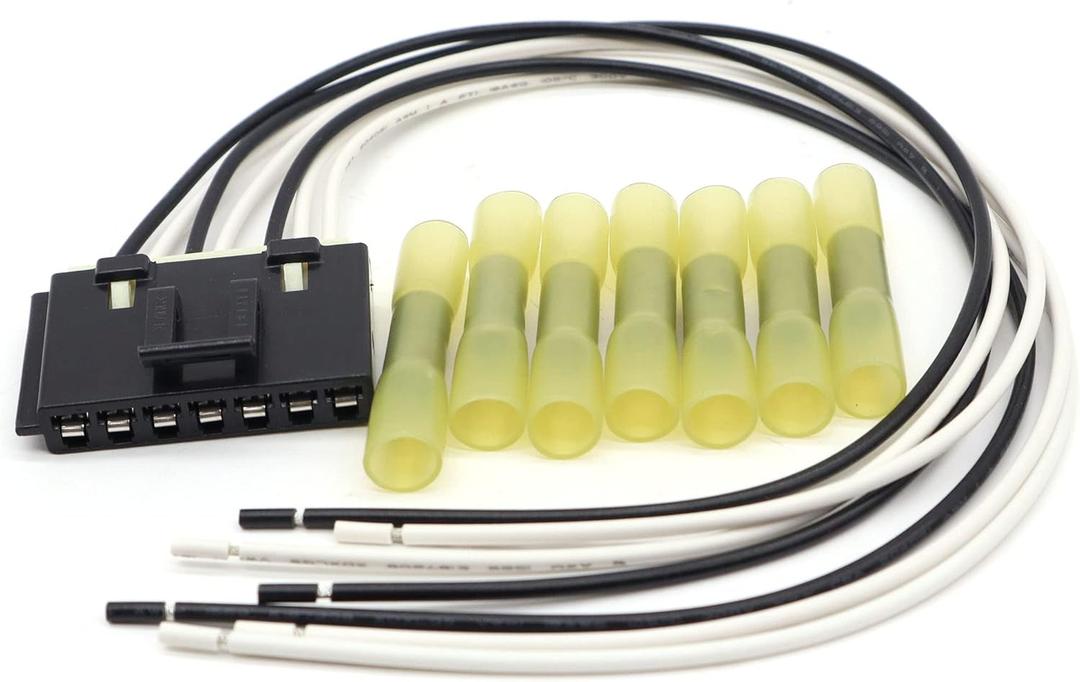 HiSport Blower Motor Resistor Connector 7-Wire Pigtail Compatible with Buick, Cadillac, Chevrolet, GMC, Isuzu, Oldsmobile, and Pontiac 645-702