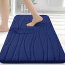 Buganda Memory Foam Bathroom Rug Mat 24x16, Extra Soft and Absorbent Bath Mats, Non-Slip and Machine Washable Bath Rugs for Bathroom Floor,Tub and Shower, Navy