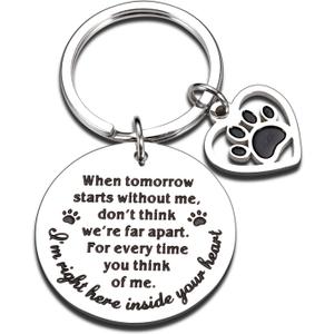 KINMES Pet Memorial Gifts When Tomorrow Starts Without Me Dog Cat Remembrance Keychain Loss of Dog Pup Puppy Sympathy Gifts for Men Women Pet Lover Owner Friends Rainbow Bridge Paw Print Presents (Silver) KINMES Pet Memorial Gifts When Tomorrow Starts Without Me Dog Cat Remembrance Keychain Loss of Dog Pup Puppy Sympathy Gifts for Men Women Pet Lover Owner Friends Rainbow Bridge Paw Print Presents (Silver)