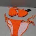 Suvimuga Women's Triangle Bikini Top Push up Padded Halter String Bathing Suits Top
Size M
