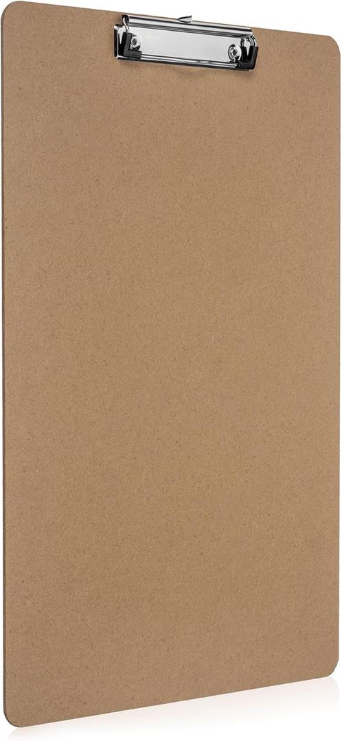 11x17 Clipboard with Low-Profile Metal Clip. 19.5in Length Extra Large Medium Brown Hardboard Clip Board for Drawing, Engineering, Drafting, Art, and More. Durable Document Holder