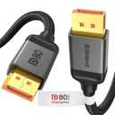 Silkland 80Gbps Short DisplayPort 2.1 Cable 1.6FT [VESA Certified], [8K@240Hz, 4K@540Hz 360Hz 240Hz] DP 2.1 Cable 16K, DP80 HDR Display Port Cord Compatible FreeSync G-Sync Gaming Monitor 5090 7900XTX