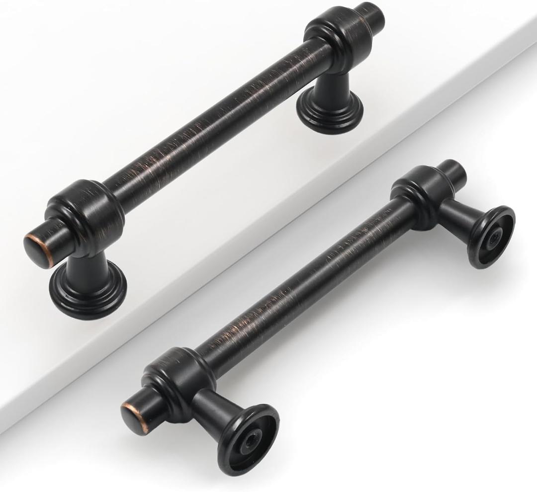 10 Pack 3.75"(96mm) Oil Rubbed Bronze Cabinet Pulls Kitchen Cabinet Handles Cabinet Hardware Drawer Pulls for Cupboard CK0081