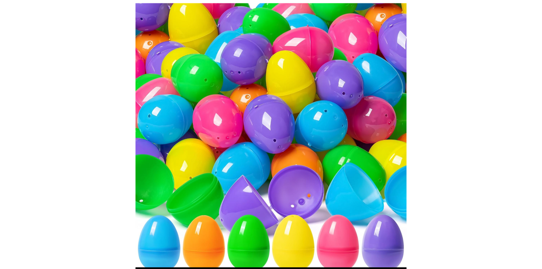 Duchong 2.4" Fillable Plastic Eggs, 50 PCS Easter Eggs Bulk in 6 Colors, Hinged Eggs for Easter Egg Hunt, Surprise Eggs, Basket Stuffers Fillers, Easter Party Favor for Kids