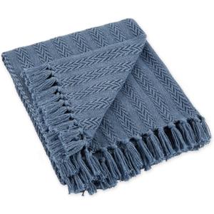 DII Industrial Tonal Textured Woven Throw 50x60, French Blue