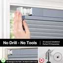 Lazblinds Upgraded Top Down Bottom Up (TDBU) Honeycomb Blinds, No Drill No Tools Easy Install Cordless Cellular Shades for Windows 25" W x 64" H, Dark Grey - Blackout