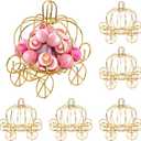 6Pcs Carriage Centerpieces For Tables, Candy Cart With Wheels For Princess Cinderella Pumpkin Carriage Party Birthday Decorations
