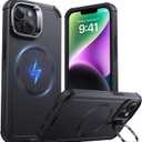 ESR for iPhone 14/iPhone 13 Case with Stand, 23 ft Military-Grade Drop Protection Heavy Duty Magnetic Phone Case, Compatible with MagSafe Accessories, Cyber Series, Black