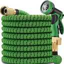 50 ft Expandable Garden Hose with 10 Patterns Nozzle,No Kink, Flexible Expanding Water Hoses with 3/4" Solid Fittings and 6-Layer Latex Core - Garden Hose
