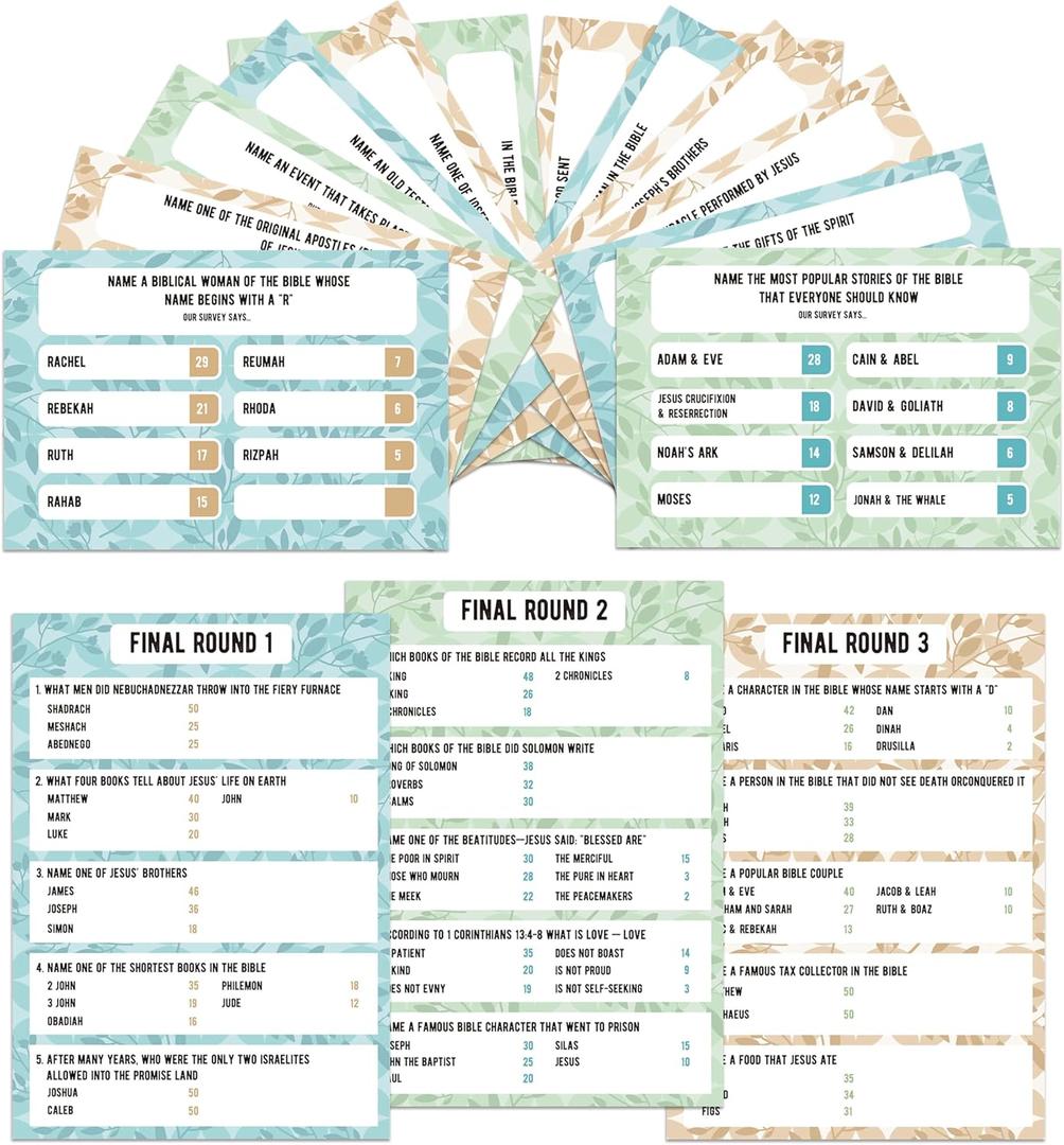 Bible Family Feud - Church Party Game with Bible Trivia Questions for Groups - SJSC01