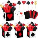 Zhanmai 12 Sets Casino Party Decorations Casino Favor Boxes (6 x 6 x 6 In) Casino Centerpiece Sticks Casino Themed Party Supplies Game Night Decorations for Birthday Party Centerpieces