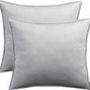Wycian Pillow Cases for Throw Pillows, Square Throw Pillow Covers 2 Pack 18"X18" Silver Grey Rayon Solid Color for Sofa Bedroom No Filling