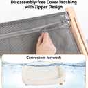 AMOSIJOY Cat Sill Window Perch Sturdy Hammock Seat with Cushion Bed Cover, Wood & Metal Frame for Large Cats, Easy to Adjust Windowsill, Bedside, Drawer and Cabinet (L) (24.4''L X 15''W, White)