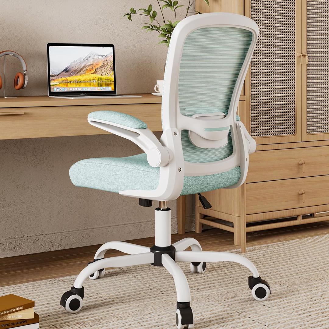 Mimoglad Ergonomic High Back Mesh Office Chair, Adjustable Lumbar Support, Thickened Seat Cushion (Modern, Tiffany Blue)