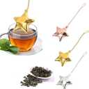 5Pcak Star Shaped Tea Ball Loose Leaf Infuser with Chain Hook, Stainless Steel Tea Strainer for Loose Leaf Tea and Spices & Seasonings