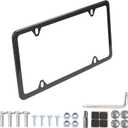 Real Carbon Fiber License Plate Frame Kit, Carbon Fiber License Plate Holder with Complete Accessories (Slim Edge & 4 Holes)