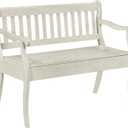OSP Home Furnishings Wakefield Country Style Wood Storage Bench with Scrolled Arms and Hidden Storage, White, 42.75 Inches X 22.75 Inches X 35.5 Inches