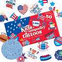 4th of July Temporary Tattoos for Kids  50pcs Patriotic USA Tattoo Stickers for Independence Day, Pre-Cut, Hypoallergenic, Skin-Safe, Easy to Apply | Flags, Stars, Fireworks | Party Favors & Gifts