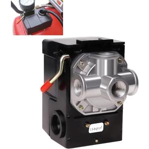 Air Compressor Pressure Switch LF10-4H, 4 Port 1/4" NPT, 95-125 PSI Pressure Control Switch for Air Compressor Parts Replacement