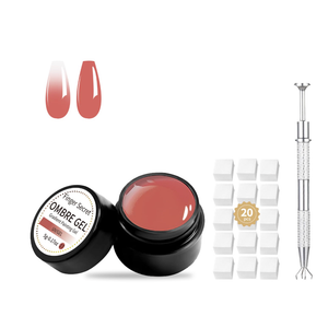 Ombre Gel Pat Nail Polish Set,Ombre Pigment for Nails,Gradient Painting Blooming pat Gel with 20Pcs Nail Sponges for 3D Gels Nail Art can be Painted in Salon or Home Use