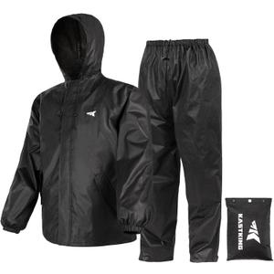 KastKing AquaLite Waterproof Rain Suit for Men and Women, Loose Fit, Lightweight, Durable Outdoor Gear for Fishing, Hiking (XX-Large, Black)