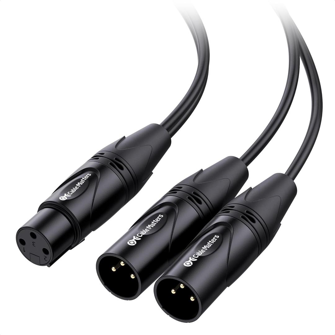 Cable Matters Balanced XLR Splitter Cable - 1.5ft / 0.5m, XLR Y Cable 2 Male to 1 Female